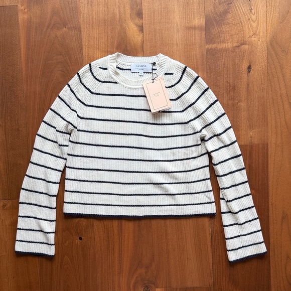 La Ligne Tops - NEW / LA LIGNE Striped White & Navy Cotton Cashmere Sweater / XS